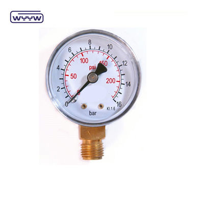 품질  60mm Air Stainless Steel Pressure Gauge Dual Scale Bottom Connection 공장