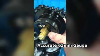 전면 플랜지, 검정색 강철, 황동 연결. 2.5" 63mm 0~0.6MPa 베어 마운트,