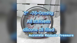 2" 50mm -0.1~0MPa -76~0cmHg 모든 스테인레스, 내진동성, 실리콘 오일 충전