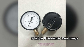 4" 100mm 검정색 강철 케이스, 황동 내부 및 나사산, 0~1.6MPa.M20*1.5 다이얼 수직.