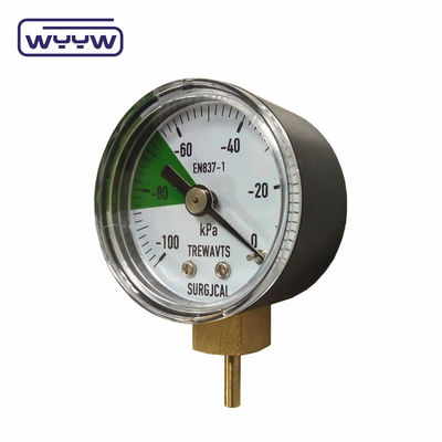 -0.1-0mpa 40mm 펌프 압력 척도 구리 연결 바닥 검은 철 케이스
