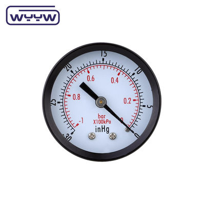 강철 마이너스 압력 측정기 -0.1Mpa 후부 장착 60mm 다이얼