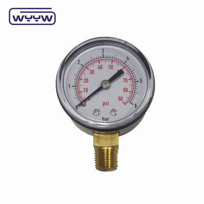 OEM 50mm 지름 0-15 PSI 0-1 바 1/4 NPT 압력 측정기