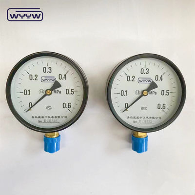 100mm 블랙 스틸 보르돈 튜브 타입 바닥 연결 MPa 일반 철도 압력 측정기