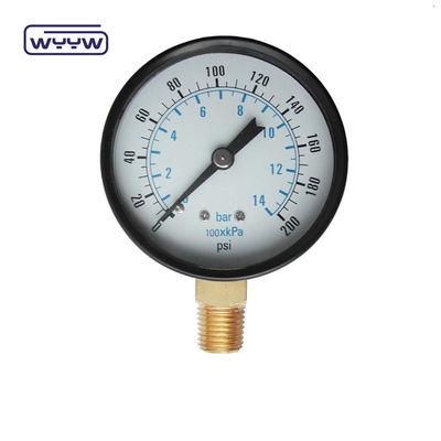 WYYW 100mm 철 케이스 MS 바닥 연결 마노미터 16bar