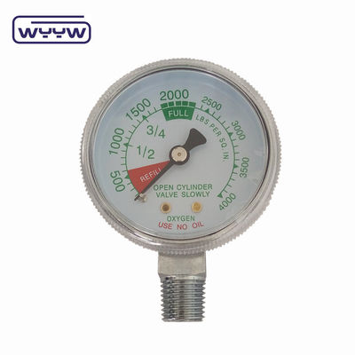 공장 가격 0-4000psi 크롬화 의료용 기름 바닥 진입이 없습니다 50mm 크롬화 산소 실린더 압력 측정기
