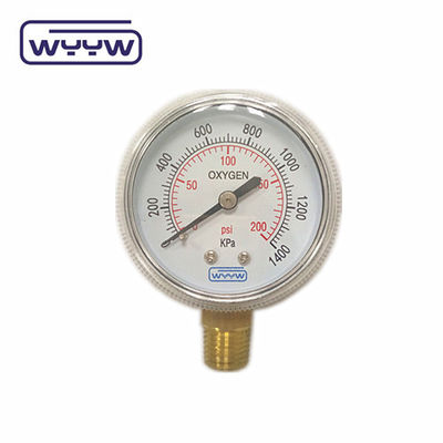 공장 가격 0-4000psi 크롬화 의료용 기름 바닥 진입이 없습니다 50mm 크롬화 산소 실린더 압력 측정기