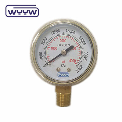 공장 가격 0-4000psi 크롬화 의료용 기름 바닥 진입이 없습니다 50mm 크롬화 산소 실린더 압력 측정기
