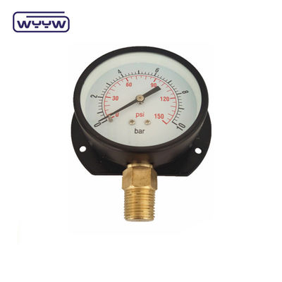 블랙 스틸 타입 벽에 장착 된 압력 측정기 100mm 다이얼 1 년 보증
