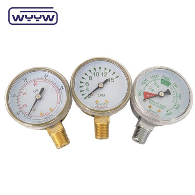50mm 의료 산소 가스 실린더 압력 측정기 2.5% 정확성