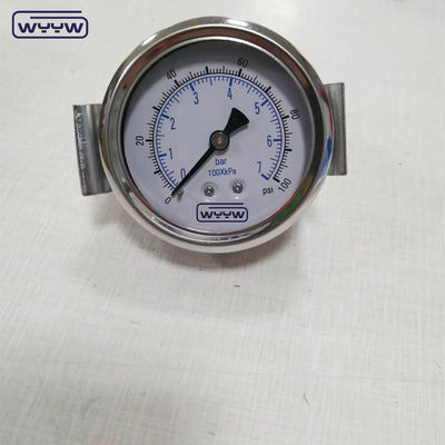 스테인리스 스틸 산업용 수압 액체로 채워진 압력 측정기, 클램프 1500psi 압력 측정기