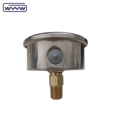 EN837-1 63mm 후면 모든 스테인레스 스틸 구리 보르돈 파이프 압력 측정기 0-20bar/0-300psi 1/4&quot;NPT 가닥