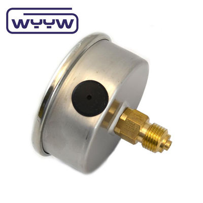 EN837-1 63mm 후면 모든 스테인레스 스틸 구리 보르돈 파이프 압력 측정기 0-20bar/0-300psi 1/4&quot;NPT 가닥