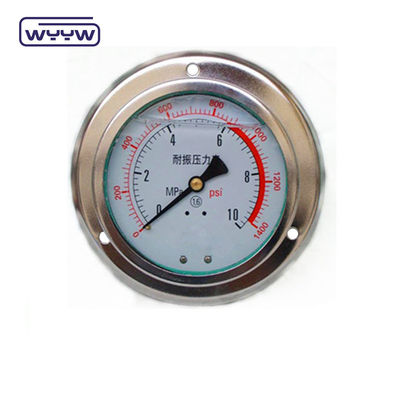 패널 마운트 4&quot; 1/2&quot;NPT 또는 BSP 바 Psi 듀얼 스케일 액체 오일 채우기 PG100 시리즈 스테인리스 압력 측정기