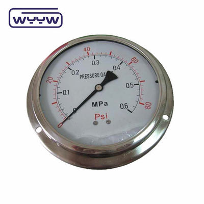 패널 마운트 4&quot; 1/2&quot;NPT 또는 BSP 바 Psi 듀얼 스케일 액체 오일 채우기 PG100 시리즈 스테인리스 압력 측정기