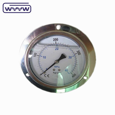 패널 마운트 4&quot; 1/2&quot;NPT 또는 BSP 바 Psi 듀얼 스케일 액체 오일 채우기 PG100 시리즈 스테인리스 압력 측정기