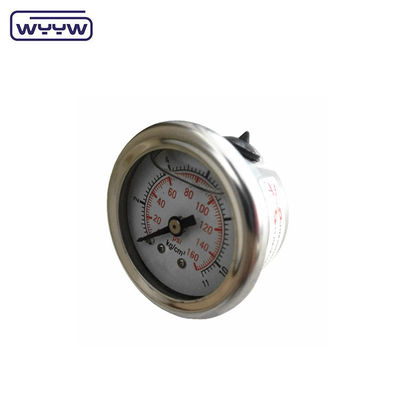 40mm 센테어 뒷 OEM 1/4 &quot;bsp npt 1.5 인치 얼굴 글리세린 가득 압력 측정기