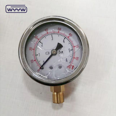 수압 액체 글리세린 채운 바 100mm 바닥 3/8 &quot;BSP 1/2&quot;G 압력 측정기 EN837-1