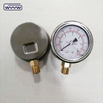 공업용 압력 측정기 무료 oem 1/4 &quot;G 방사선 연결 액체로 채워진 바 압력 측정기 2.5&quot;
