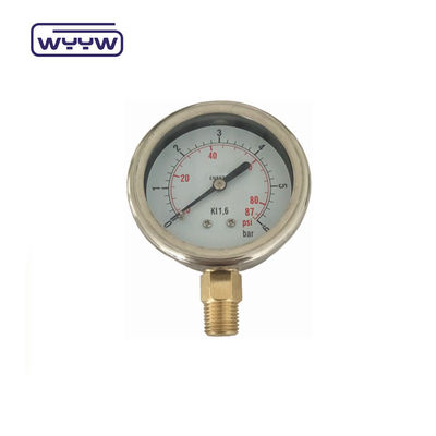 공업용 압력 측정기 무료 oem 1/4 &quot;G 방사선 연결 액체로 채워진 바 압력 측정기 2.5&quot;