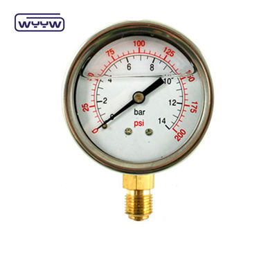 EN837-1 글리세린 63mm 1psi 0- 600 Psi Npt 1/4 오일로 채워진 압력 측정기