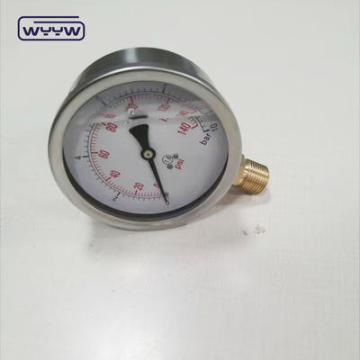100mm 1.6% 1% 정확성 펌프 압력 측정기, 필터용 차차 압력 측정기, 압력 측정기