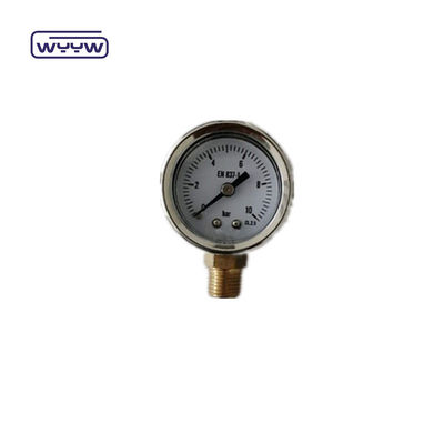 40mm 다이얼 ss304 케이스 포인터 유형 부로돈 튜브 수직 0-10bar /psi 기름 가득 압력 측정기 1-1/2