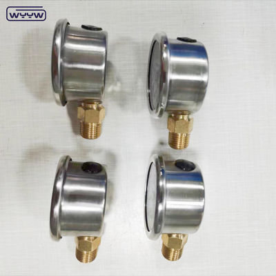 40mm 다이얼 ss304 케이스 포인터 유형 부로돈 튜브 수직 0-10bar /psi 기름 가득 압력 측정기 1-1/2