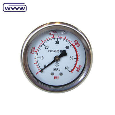 63mm EN837-1 수압 물 0-10bar /psi 축 입출석 글리세린 가득 압력 측정기 2.5 &quot;마노미터