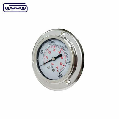 플랜지 63mm 듀얼 스케일 충격 방지 등급 2.5% 정밀 마노미터 16 바 수압 압력 측정기