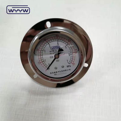 플랜지 63mm 듀얼 스케일 충격 방지 등급 2.5% 정밀 마노미터 16 바 수압 압력 측정기