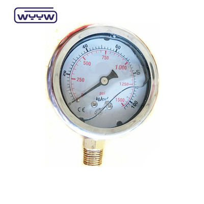 1/8 &quot;NPT 바닥 연결 압력 측정기 1.5&quot; 40mm 오일 압력 검사 측정기