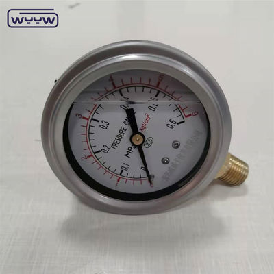 63mm 2.5&quot; 수압 충격 방지 스테인레스 스틸 기름 가득 압력 측정기