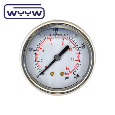 2.5&quot; 복사 압력 측정기 (Manometer) 뒤쪽 마운트 글리세린 바 오일 압력 측정기
