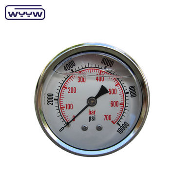 2.5&quot; 복사 압력 측정기 (Manometer) 뒤쪽 마운트 글리세린 바 오일 압력 측정기
