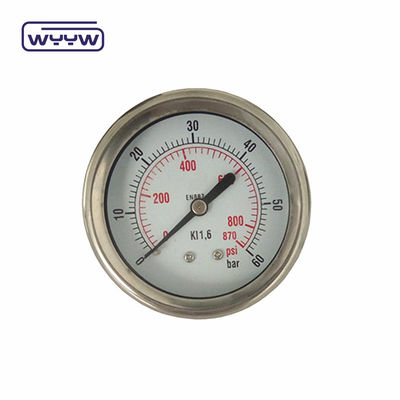 수압 잭 압력 측정기 센터 후방 연결 100mm 다이얼 크기
