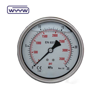 수압 잭 압력 측정기 센터 후방 연결 100mm 다이얼 크기