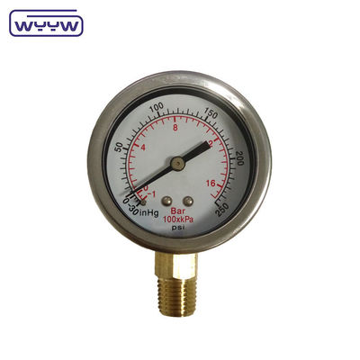 40mm 수직 마노미터 수압 오일 압력 측정기