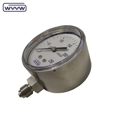 방사선 1/4&quot;bsp 캡슐 63mm 저압 kpa mbar 마노미터 스테인레스 스틸 상업 압력 측정기