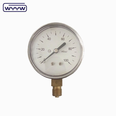 블랙 스틸 1/4 &quot;npt bsp 구리 나선 방사선 정확도 1.6 저압 기하압도기 공기 60mbar 압력 측정기