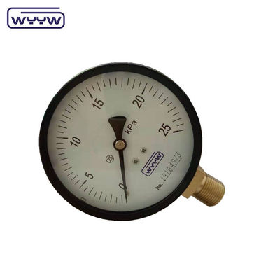 KPa 저압 측정기 WYYW 4 인치 100mm 검은 철갑 하부 입구 풍선 mbar cmh2o 마노미터