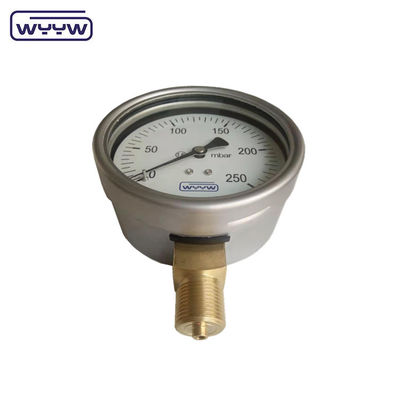 중국 공장 캡슐 압력 측정기 100mm mbar ss 케이스 청동 연결 1/2&quot;bsp cmh2o 저압 기량