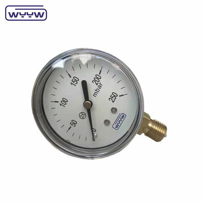 중국 공장 캡슐 압력 측정기 100mm mbar ss 케이스 청동 연결 1/2&quot;bsp cmh2o 저압 기량