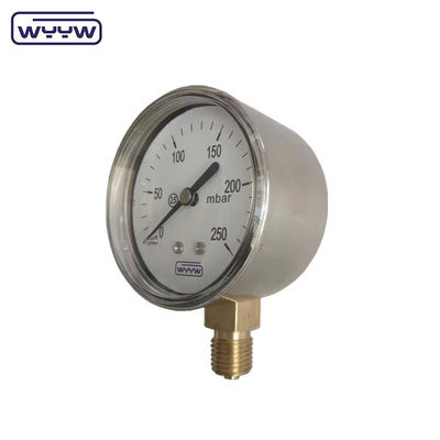 스테인레스 스틸 저압 기기 Mbar Bellows 63mm 0-6 Kpa 압력 측정기