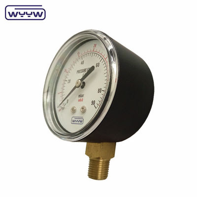 150mbar 낮은 Bellows 유형 압력 측정기 63mm 바닥 장착