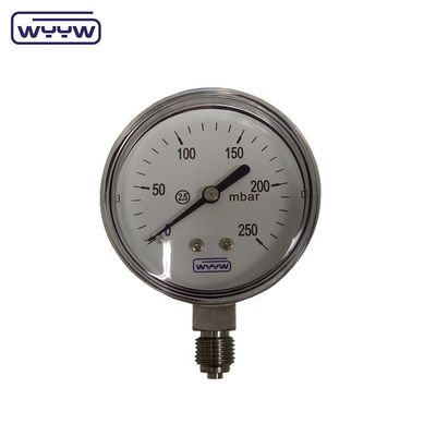 MMWC &amp; Mbar 63mm 캡슐 압력 측정기 마노미터 스테인리스 스틸 재료