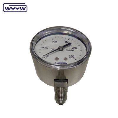 MMWC &amp; Mbar 63mm 캡슐 압력 측정기 마노미터 스테인리스 스틸 재료