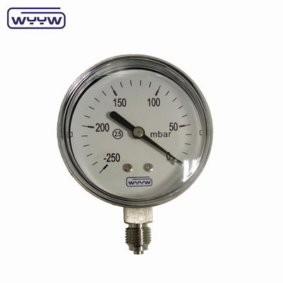 MMWC &amp; Mbar 63mm 캡슐 압력 측정기 마노미터 스테인리스 스틸 재료