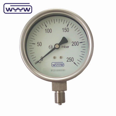 100mm 4 &quot; 모든 스테인리스 스틸 압력 측정기, 벨로 타입 압력 측정기