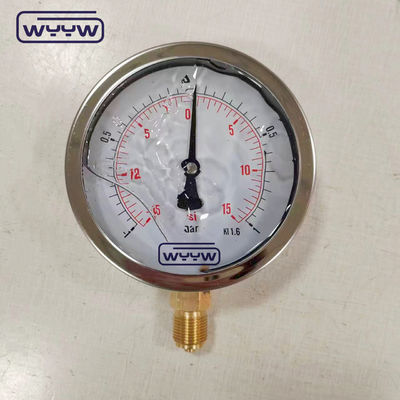 SS304 케이스 복합 가이드 압력 가이드 방사선 방향 -1-1bar -15-15psi 100mm 오일 채우기